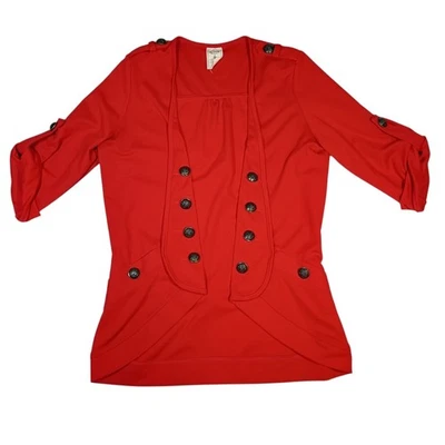 iLook Women's M Red Military Style Jacket Goth Steampunk Cosplay Retro Epaulette - Image 1 of 4