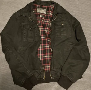 Medium Sized Black Jacket with Plaid Lining - Old Navy - Picture 1 of 2