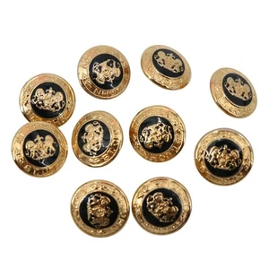 St. John  #10 Gold Black Replacement Buttons Lion Crest - Picture 1 of 4