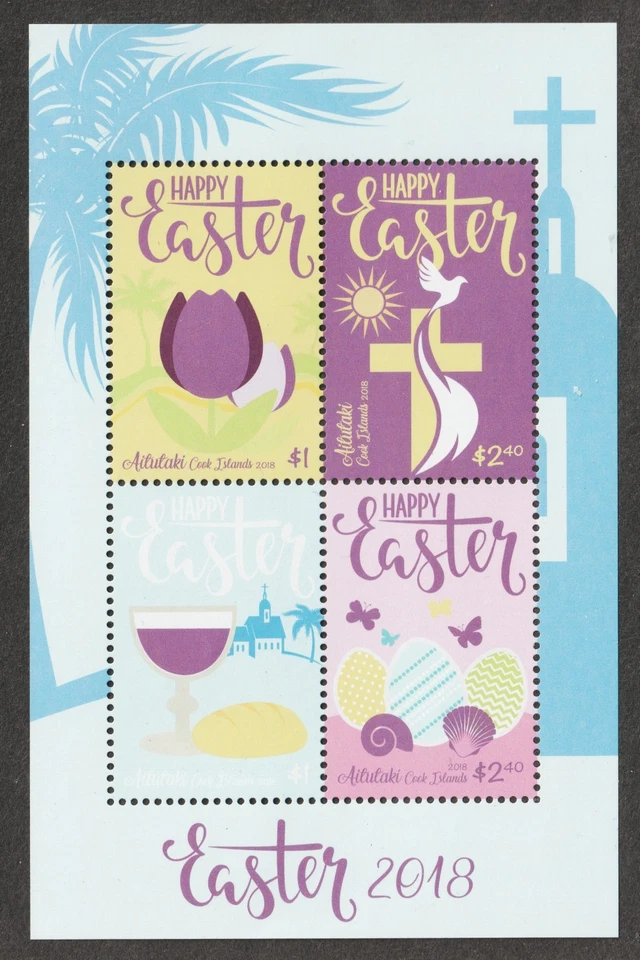 2018 Aitutaki Cook Islands Sc# 663 m/s - Happy Easter. MNH Cv$10.00 - Image 1 of 1