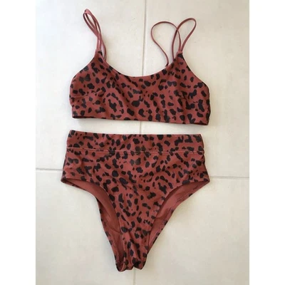 H&M Swim Women Sz 6 Bikini Swimsuit Multicolor Animal Print Swimwear FLAWS - Image 1 of 4