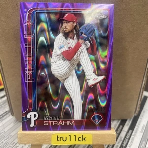2025 Topps Chrome Blue Wave /250 MATT STRAHM #178 Phillies - Picture 1 of 9
