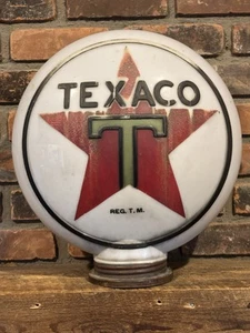 Nice All Original 1930’s Cast Milk-glass Texaco Gas Pump Globe Free Shipping - Picture 1 of 17