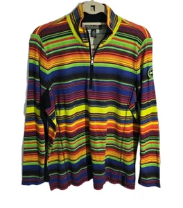 Ralph Lauren Active Womens Top Long Sleeve Thermal Waffle Knit Colorful Sz 1X - Picture 1 of 16