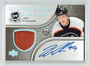 05-06 UD Upper Deck The Cup Signature Patches  Joni Pitkanen  /75  Patch  Auto
