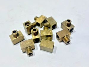 (10) 602x4 WEATHERHEAD Brass 1/4" Tube x 1/8" NPT Inverted Flare MALE Branch Tee - Afbeelding 1 van 7