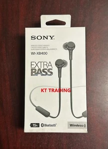 SONY Original WI-XB400 In Ear Extra Bass Wireless Bluetooth Headphones ~ BLACK - Picture 1 of 4