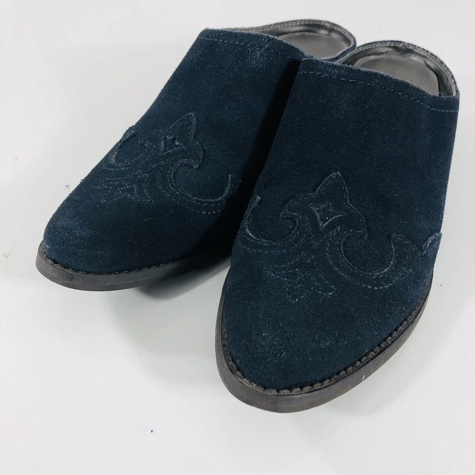 $75 Caixa Amarela Deanna Sapatos Femininos de Camurça Botas Western Tamanho 7 Slip On Azul - Imagem 1 de 4
