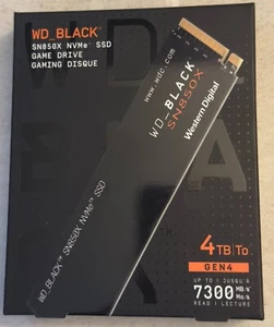WD BLACK 4TB SN850X NVMe Internal Gaming SSD, Gen4 up to 7300 MB/s - Afbeelding 1 van 4