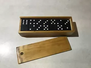 Vintage Wooden Box of 28 Dominoes - Picture 1 of 6