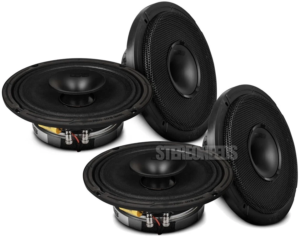 2 PACK DS18 PRO-HY8.2MSL 8" Hybrid Slim Midrange Speaker 300W 2-Ohm w/DriverHorn