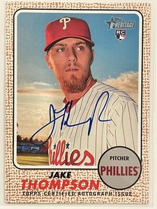 2017 Topps Heritage Jake Thompson Real One Auto Rookie RC #ROA-JT Baseball