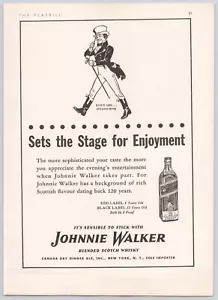 Anuncio impreso vintage original Johnnie Walker mezclado whisky escocés década de 1940 - Imagen 1 de 1