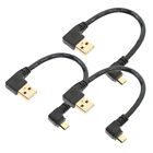 3x kąt prosty mini USB na micro USB kable szybkiego ładowania danych
