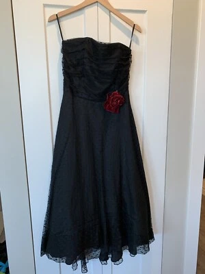 Vestido de renda preto gótico Halloween formatura baile Scott McClintock  - Imagem 1 de 4