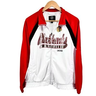 Chaqueta deportiva Chicago Blackhawks G-III para mujer con cremallera completa talla XXL roja blanca Foto 1 de 4