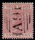 British Virgin Islands Qv Sg29, 1D Pale Rose, Fine Used. Cat £55.