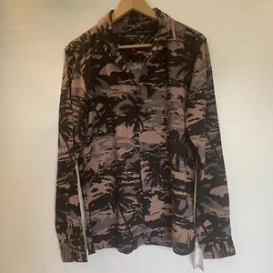 D/STRUCT Shirt Mens Size Small Black Patten Button Up Long Sleeve Casual BNWT - Picture 1 of 10