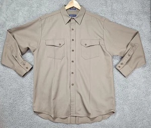 Camisa Pendleton Para Hombre XL Marrón Alto Grado Western Wear Abotonada 100% Lana - Imagen 1 de 8