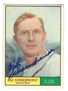 Autographed 1961 TOPPS Red Schoendienst St.Louis Cardinals card #505 w/COA - Picture 1 of 1