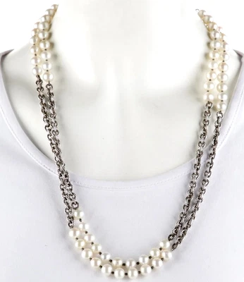 COLAR LINDO E RARO!!!  COLAR CORRENTE CABO PÉROLA DAVID YURMAN US$ 2.000 - Imagem 1 de 4