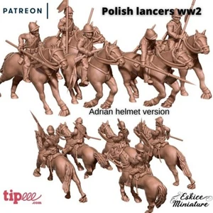 Polnische Lancers mit Adrian Helm - Polnische Armee - 28mm - Eskice Miniatur - Bild 1 von 1