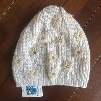 Nuevo gorro tejido marfil Portolano venta al por menor $125.00 Foto 1 de 4