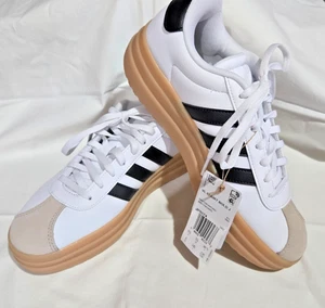 Size 6 - adidas VL Court Bold J White Black - Picture 1 of 6