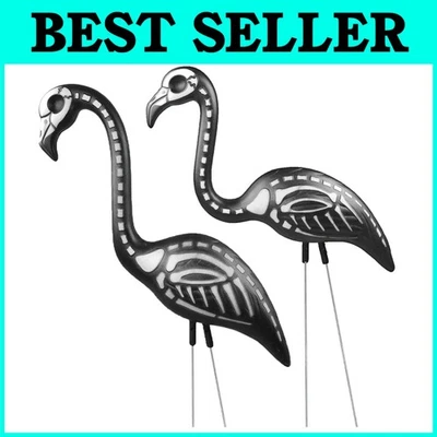 Zombie Flamingo Lawn Stakes, Halloween Decor (2-Pack) - Image 1 of 4