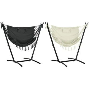 Silla hamaca con soporte en forma de U Outsunny, reposacabezas incluye hamaca columpio - Imagen 1 de 23