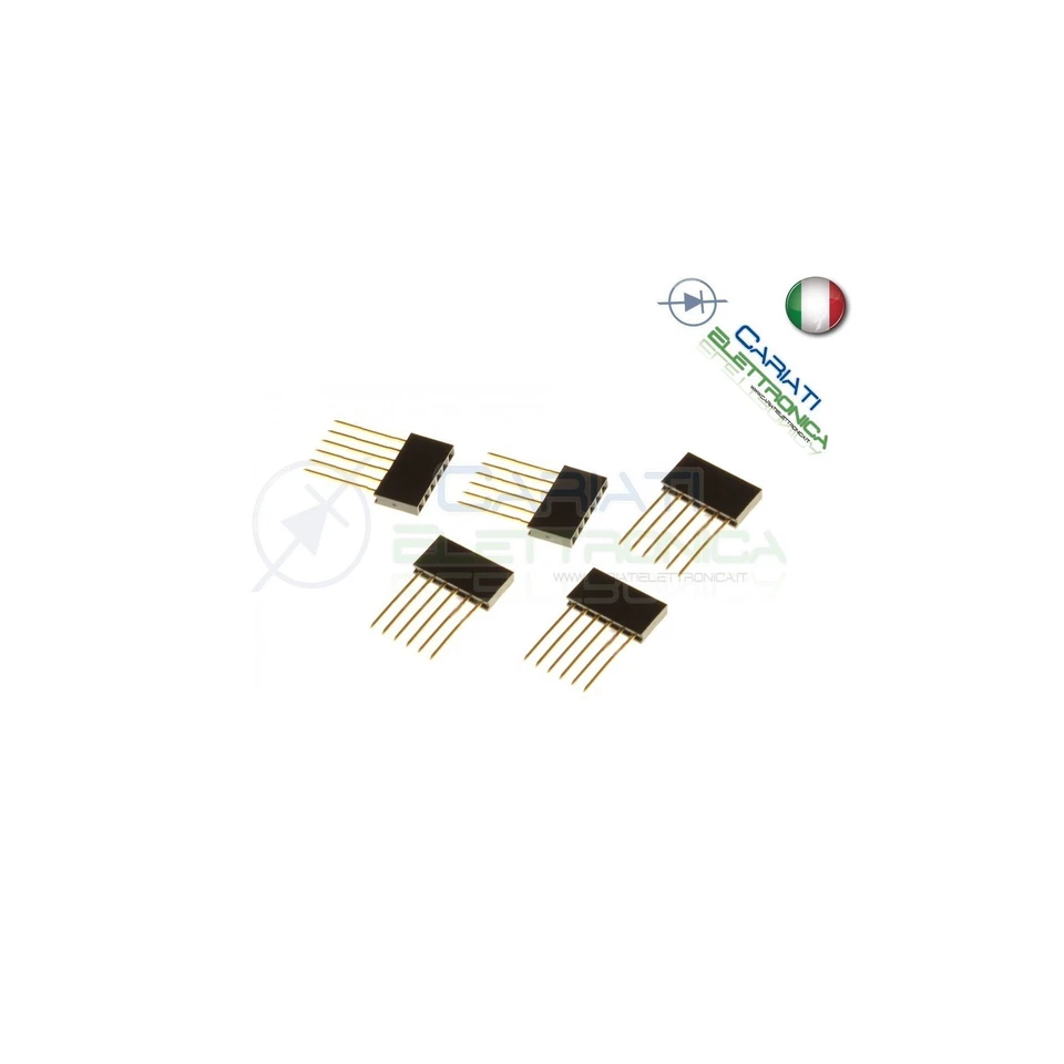 5 pz connettori strip line 6 poli femmina LUNGHI per ARDUINO - Immagine 1 di 1