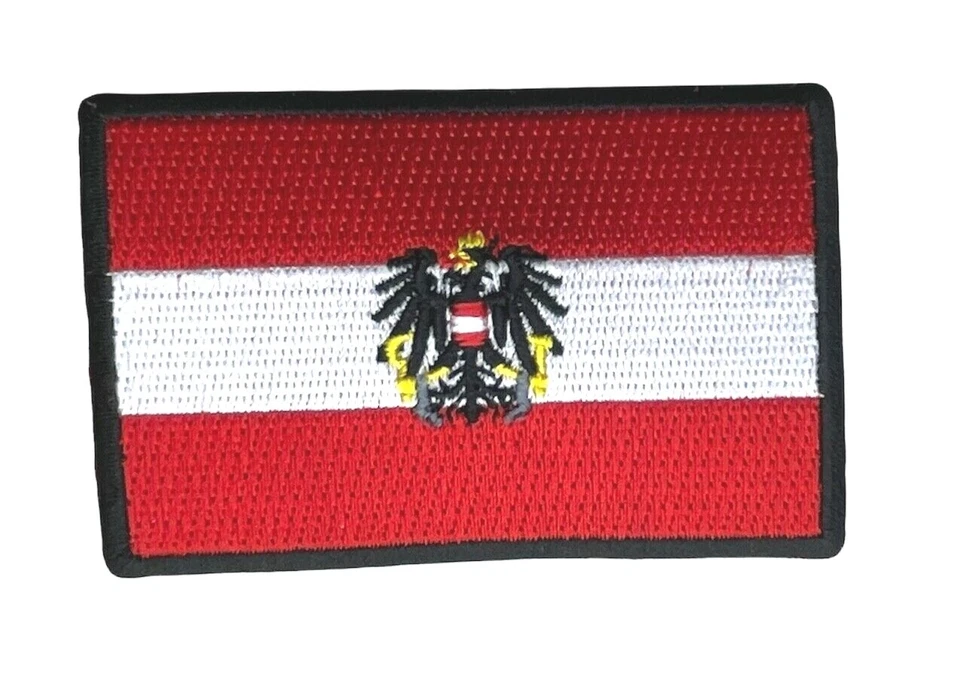 Austria Country Flag Austrian Embroidered 3 inch Patch IV5202 F5D21G - Image 1 of 1