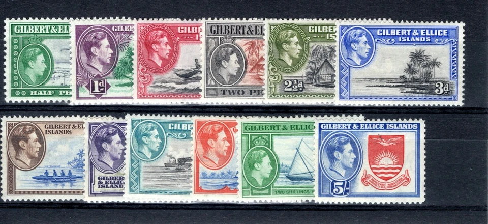 Gilbert & Ellice Is. 1939 Sg43-54 fine set of 12 fine mint — 第 1/1 张图片