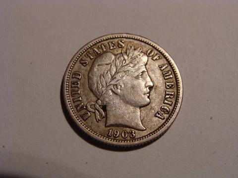 RARE 1903-S Barber Dime - XF Cover