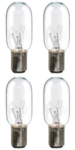 Four Bulbs 25T8DC Clear 25 Watt 130 Volt Bayonet Base BA15d 25W, Microwave etc - Picture 1 of 2