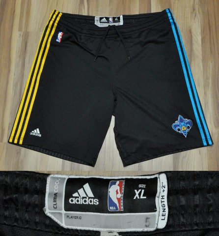 NEW ORLEANS HORNETS ADIDAS PLAYER #5 TEAM ISSUED SHORTS #5 BLACK XL+2 Cover