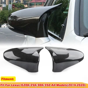 PAIR Carbon Fiber Horn Style Mirror Cover For Lexus IS XE30 IS250 IS300h IS350 - Picture 1 of 10