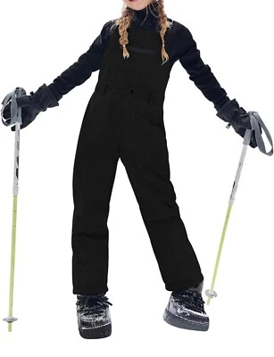 Pantalones de esquí para niños Snowbib negro blanco mono 5-14 años blanco y negro talla 160 Foto 1 de 4