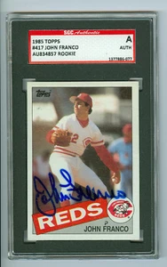 John Franco Autograph 1985 Topps Rookie Card #417 Reds SGC Authentic Encased - Picture 1 of 2