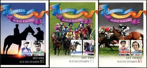2007 Australia Legends Of Horse Racing Set Of 3 Booklets Of 10 X 50c S/A Mint - Bild 1 von 4