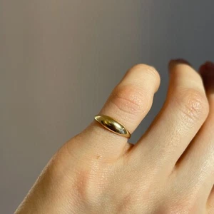 14KT Yellow Gold Domed Thin Stacking Band PINKY Ring NEW Size 3.5 or Youth Ring - Picture 1 of 11