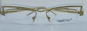 New Old Stock Neostyle Rare Eyeglass Groove Rimless Zodiac 5 Gold 247 54-18 140 - Picture 1 of 5