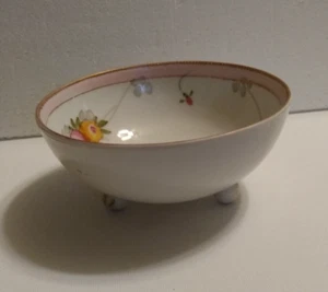 Nippon Footed Hand Painted Bowl With Gold Trim - Picture 1 of 4