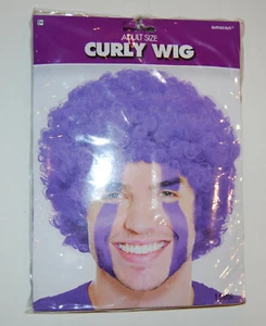 New Amscan Adult Royal Purple Costume Curly Afro Wig O/S Ages 14+ - Picture 1 of 4