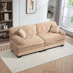 Two-seat Sectional Sofa Modular Deep Seat Sofa Couch Chenille Sofa Sleeper Comfy - Picture 1 of 12