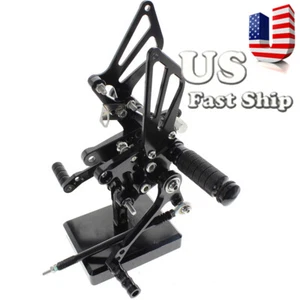 For Suzuki GP Shift GSXR600 2000-2005 GSXR750 96-05 CNC Foot Pegs Rearsets Black - Picture 1 of 11