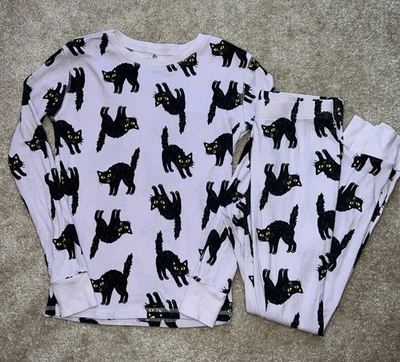 Old Navy Girls Size XL 12 Black Cat Halloween Pajama Set Purple  - Image 1 of 4