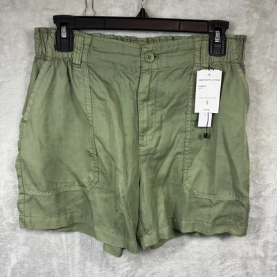 SANCTUARY NUEVO Mujer S Pantalones Cortos Playa Crucero Verde 100% Lyocell Cintura Elástica Cremallera Foto 1 de 4