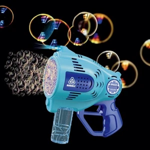 Giant Bubble Gun 57 Bubble Wands Rechargeable Vibrant LED Lights + Bubble Liquid - Picture 1 of 5