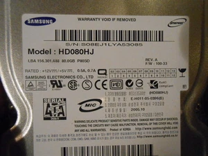 80GB Samsung HD080HJ/P 3.5" SATA Hard Drive - Picture 1 of 2